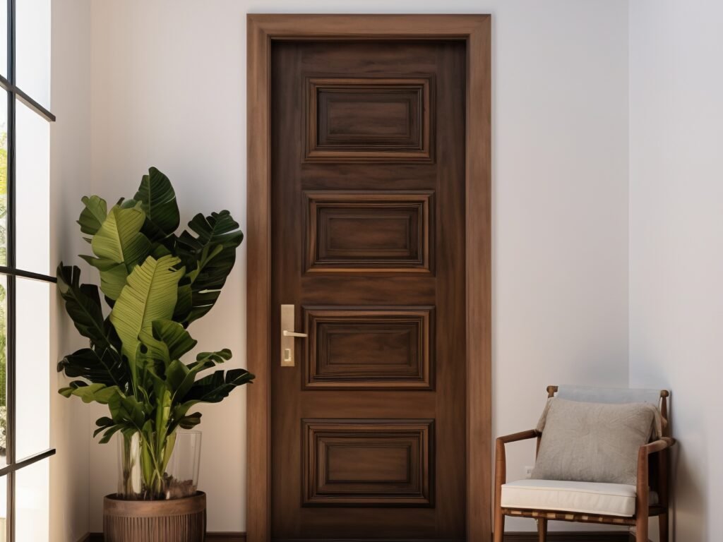 customer comparing designer interior doors at Hyderabad showroom