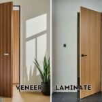 Modern wooden door styles showing laminate and veneer finishes used in Hyderabad residential interiors