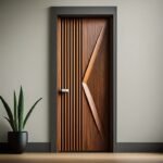 Luxury wooden door with thick solid core construction for strength insulation and premium home security