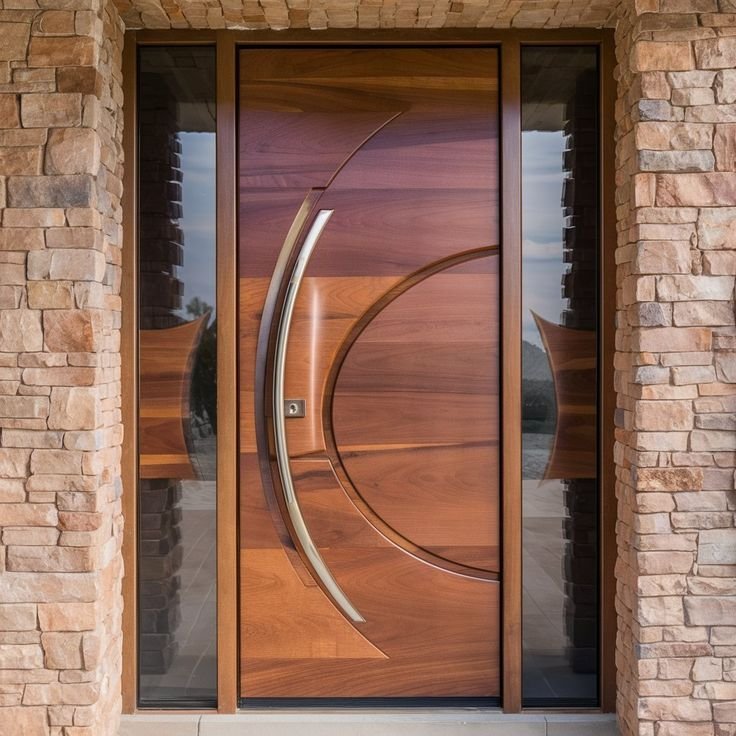 Luxury wooden door design reflecting modern Indian residential architecture and premium craftsmanship