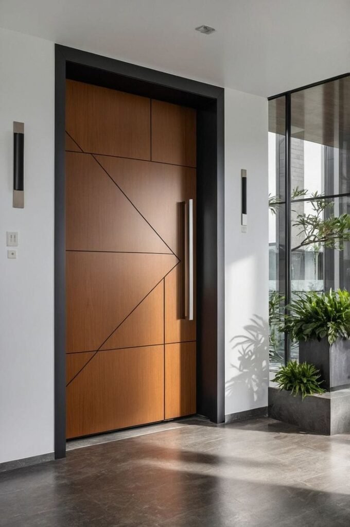 Modern wooden door showcasing strength and durability with high-quality door core materials