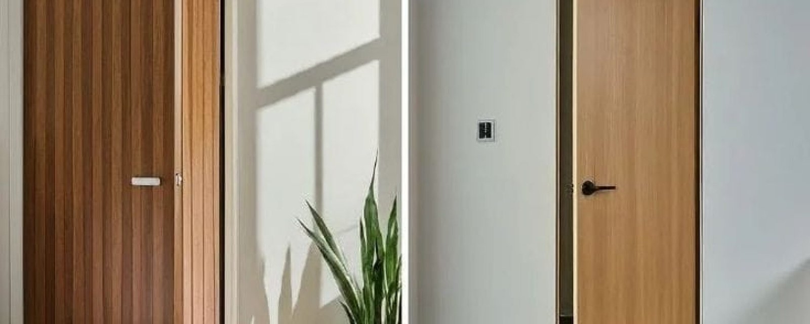 Modern wooden door styles showing laminate and veneer finishes used in Hyderabad residential interiors