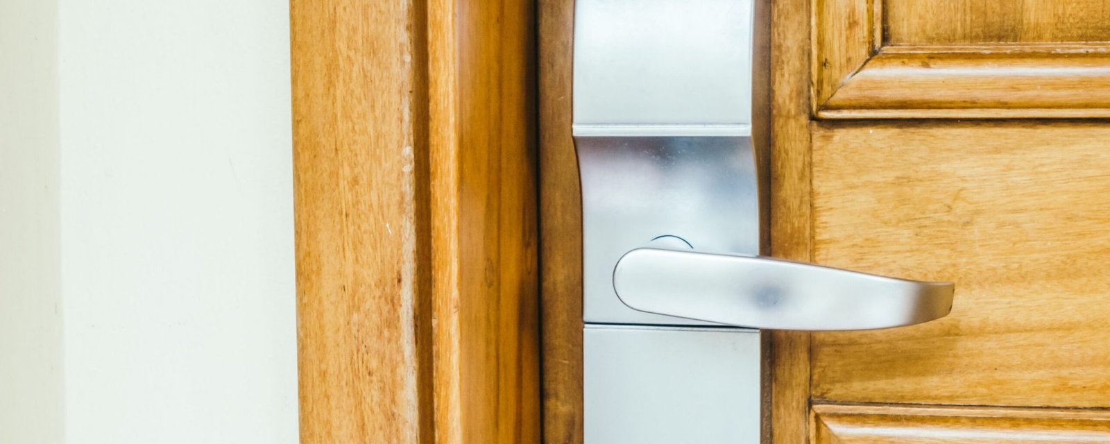 modern fire-rated designer door with digital lock in Hyderabad home